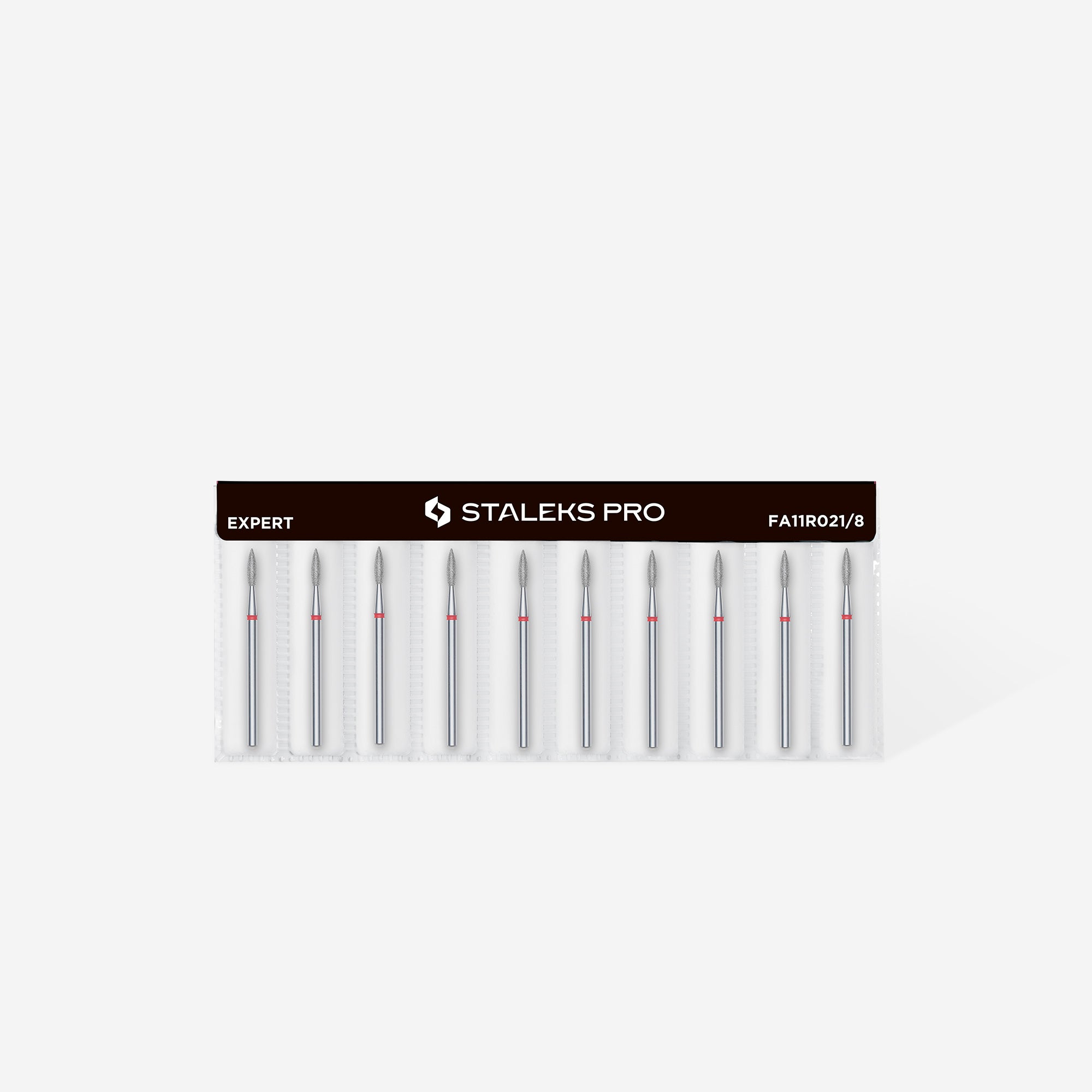 FA11R021/8 DIAMOND NAIL DRILL BIT, POINTED "FLAME", RED,